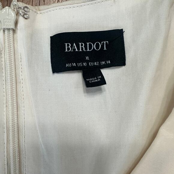 Bardot Eva Mini Dress, Polka Dot Nude Spot, Revolve, Coquette, Retro, size 10 - Picture 7 of 12